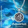 wholesale 925 Sterling Silver Aquarius Zodiac Sign Constellation Pendant Necklace s for Men Women Gifts Astrology Jewelry Accessories-0-5