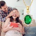 wholesale 14K Solid Gold Simulated Emerald Sapphire Ruby Opal Amethyst Blue Topaz Olivine Dainty Pendant Necklace Moissanite Jewelry Gifts-0-5