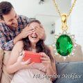 wholesale 14k Red Oval Gemstone Pendant Necklace With Lab Diamond Halo-0-5