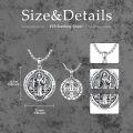 wholesale 925 Sterling Silver Saint Michael and Saint Christopher Pendant with Archangel Cross on 34+2 Extender Chain for Men Women -0-4
