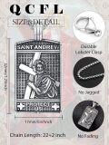 wholesale 925 Sterling Silver Rectangular Cross St. Andrew Protect Us Mens Pendant Necklace -0-1