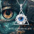 wholesale 925 Sterling Silver Evil Eye Necklace with Hypoallergenic Triangular Pendant for Women – Protection & Luck Gift-0-4
