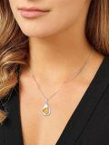 wholesale 925 Sterling Silver Teardrop Pendant With Gold Lotus Flower-0-4