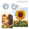 wholesale 925 Sterling Silver Opal Flower Stud Earrings-0-5