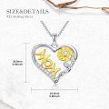 wholesale 925 Sterling Silver Sunflower Mom Heart Pendant Necklace for Women-0-5