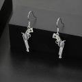 wholesale 925 Sterling Silver Abalone Inlay Cowgirl Cowboy Revolver Gun Boot Dangle Drop Earrings Western Jewelry-0-4