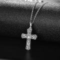 wholesale 925 Sterling Silver Paw Print Cross Urn Pendant Keepsake Memorial Jewelry for Pet Lovers-0-1