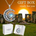 wholesale  925 Sterling Silver Moonstone Sun and Moon Necklace for Women, Celtic Knot Pendant, Gift for Christmas Mother's Day Valentine's Day-0-3