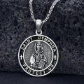 wholesale 925 Sterling Silver Saint Dymphna Protect Us Pendant Necklace for Men-0-2