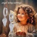 wholesale 925 Sterling Silver Angel Wings Cubic Zirconia Huggie Hoop Drop Earrings for Women-0-1