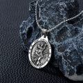 wholesale 925 Sterling Silver Saint Christopher Protect Us Medal Pendant Necklace With Oxidized Box Chain-0-1