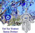 wholesale 925 Sterling Silver Blue Eye Hamsa Hand Pendant Norse Viking Amulet Necklace-0-1