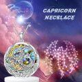 TOUPOP Sterling Silver Garnet Abalone Capricorn Zodiac Constellation Pendant Necklace-0-1