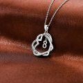 TOUPOP Sterling Silver Heart Pendant Necklace with Stone-0-3