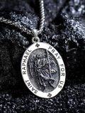 wholesale 925 Sterling Silver  Saint Raphael Prayer Pendant Necklace for Men & Women-0-2