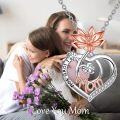 wholesale 925 Sterling Silver Lotus Heart I Love You MOM Pendant Necklaces Gifts for Women Girls Mother's Day Birthday Anniversary Valentine's Christmas Presents Jewelry Accessories-0-2