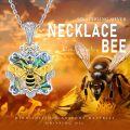 wholesale 925 Sterling Silver Abalone Shell Honeybee Butterfly Pendant Necklace for Women-0-5