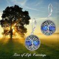 wholesale 925 Sterling Silver Abalone Shell Tree of Life Drop Earrings for Women Girl's-0-4