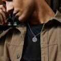 wholesale Copper Oxidized Saint Michael Archangel Round Medal Pendant Necklace-0-3