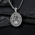 wholesale 925 Sterling Silver St Patrick's Day Medal Necklace for Men Women Irish Catholic Patron Saint Charm Prayer Protection Lucky Good Luck Gifts 48 Chain-0-1