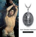 wholesale 925 Sterling Silver Catholic Saint Archery Medal Pendant Necklace for Protection Gifts for Men & Women-0-3