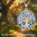 wholesale 925 Sterling Silver 90th Birthday Gifts for Women Tree of Life Necklace with Blue Crystal Mothers Day Christmas s for Mother Wife-0-5