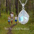 wholesale 925 Sterling Silver Blue Moonstone Tree of Life Pendant Necklace Gift for Women and Girls-0-5