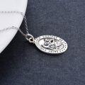 wholesale 925 Sterling Silver Saint Christopher Protect Us Oval Charm Travel Protection Pendant Necklace-0-2