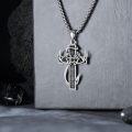 wholesale 925 Sterling Silver Deer Antler Cross Pendant Necklace for Men Hunting s-0-3