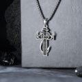 wholesale 925 Sterling Silver Deer Antler Cross Pendant Necklace for Men Hunting s-0-3