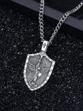 wholesale 925 Sterling Silver Archangel St Michael Protect Us Shield Pendant Necklace 925  for Men & Women-0-3