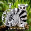 wholesale 925 Sterling Silver Lemur Pendant Necklace Animal Charm  for Her-0-0