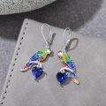 wholesale 925 Sterling Silver Parrot Heart Pendant Leverback Earrings s for Women-0-2