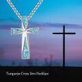 wholesale 925 Sterling Silver Turquoise Cross Cremation Urn Pendant Necklace  for Ashes Memory Keepsake s for Women and Men-0-4