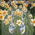 wholesale 925 Sterling Silver Teardrop Crystal Aurora Borealis Drop Dangle Earrings with Flowers and Leaves Design for Women's Gift-0-21
