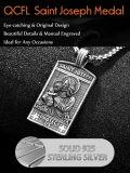 wholesale 925 Sterling Silver Rectangle Shape Saint Joseph Protect Us Charm Mens Necklace -0-3