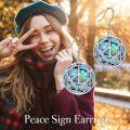 wholesale 925 Sterling Silver Abalone Shell Celtic Knot Peace Sign Drop Earrings for Women Girls Gift Idea-0-5