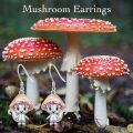 wholesale 925 Sterling Silver Cute Mushroom Animal Earrings-0-4
