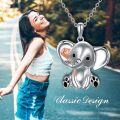 wholesale 925 Sterling Silver Elephant with Rose Flower Charm Pendant Necklace for Women-0-1