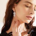 wholesale 925 Sterling Silver & Blue Cubic Zirconia Bohemian Dream Catcher Evil Eye Pendant Earrings with Leaf Pattern for Women-0-2