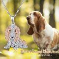 wholesale 925 Sterling Silver Rose Gold Plated CZ Cocker Spaniel Dog Breed Pendant Necklace for Pet Lovers-0-1