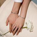 wholesale 925 Sterling Silver Sun Moon Yin Yang Matching Couple Black Leather Bracelets Set-0-4