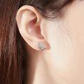 wholesale 14k Gold Plated 925 Sterling Silver Post Cubic Zirconia Leaf Stud Earrings for Women-0-2