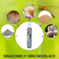 TOUPOP Silver Urn Necklace with Dragonfly-0-5