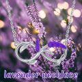 wholesale 925 Sterling Silver Infinity Purple Leaf Pendant Necklace  for Her-0-4