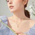 wholesale 14K Gold Angel Heart Opal Pendant Necklace for Women Mom Lovers Gift-0-5