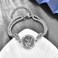 wholesale 925 Sterling Silver Saint Christopher Bracelet Religious Protection Jewelry Amulet Gift for Men Women with 7+2 inch -0-5