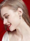 wholesale 925 Sterling Silver Christmas Tree Snowman Enamel Cz Drop Earrings-0-2