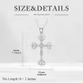 wholesale 925 Sterling Silver Lab-Grown Cubic Zirconia Swirl Cross Pendant Necklaces Wholesale D-VVS for Women-0-4