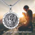 wholesale 925 Sterling Silver Saint Michael Archangel Protect Us Pendant Necklace for Men & Women-0-2